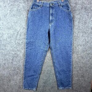 Vintage Lee Jeans Womens 16 Blue Denim Relaxed Fit High Rise Tapered Leg Mom 80s